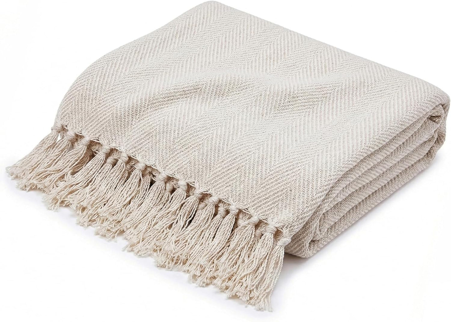 Americanflat 50x60 Throw Blanket - Soft and Breathable Cotton Throw Blanket for Couch, Bed, Chair - Decorative Blankets Perfect for Home or Outdoor Use - Navy Blue and White Double Diamond Design