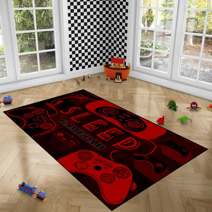 Game Controller Rugs for Bedroom Boys Living Room Gamer Gamepad Red Carpets Floor Mat Player Indoor Mats Gaming Art Design Home Decor Crystal Doormat Yoga Mats 3'x5'