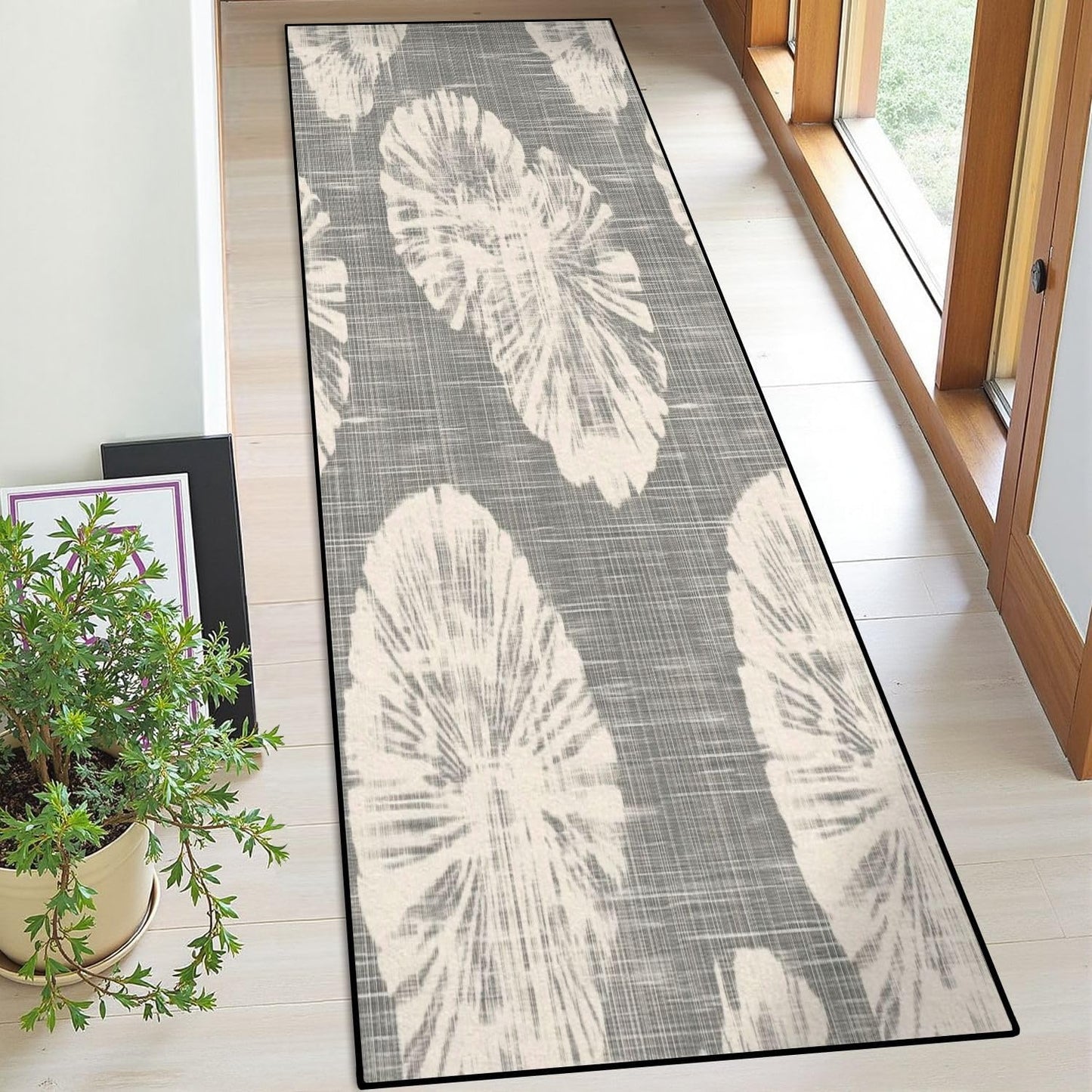 Runner Rug Washable 2x6 Seamless Pattern Fish Swimming Against Current Against Crowd Non-Slip Hallway Area Rug Indoor Outdoor Home Decor for Entryway Bathroom Kitchen Carpet Yoga Floor Mat