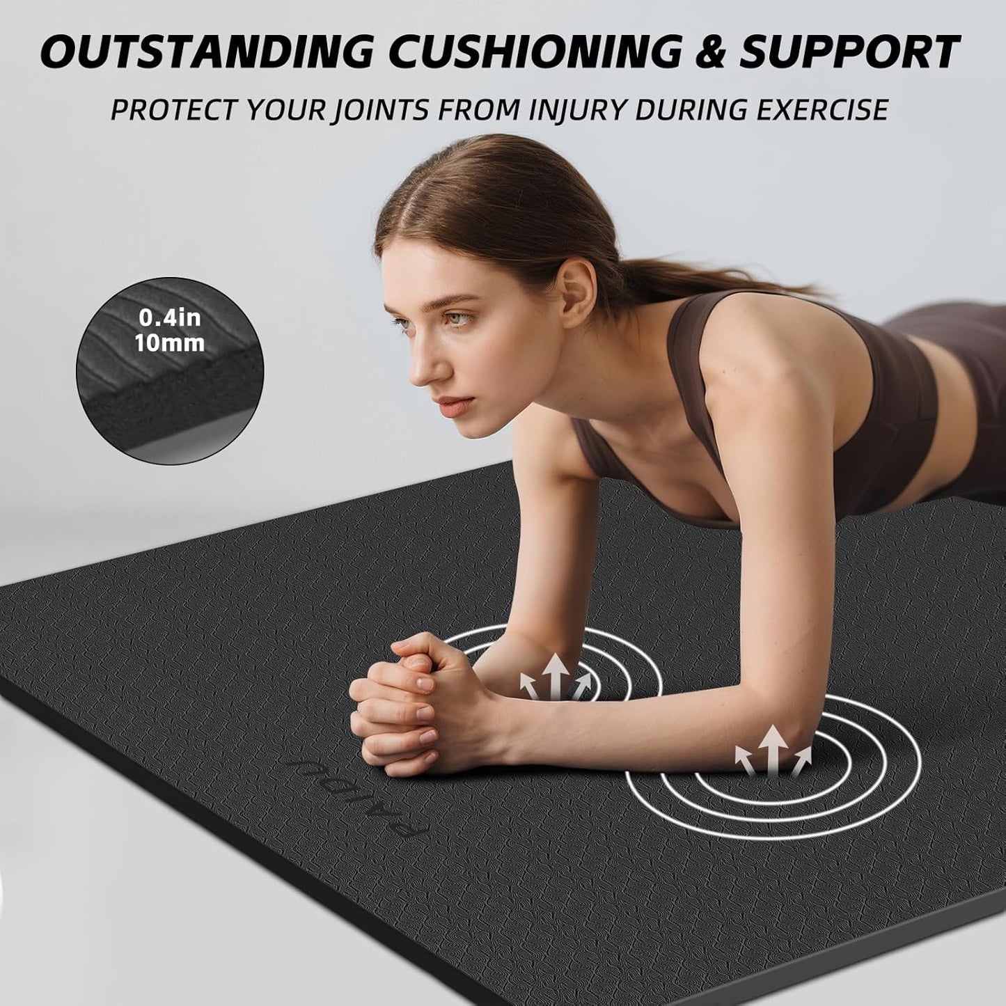PAIDU Extra Long Wide Yoga Mat 76"x33"x2/5 Inch - Non Slip Thick Exercise Mat for Home Gym, Yoga, Pilates & Workouts