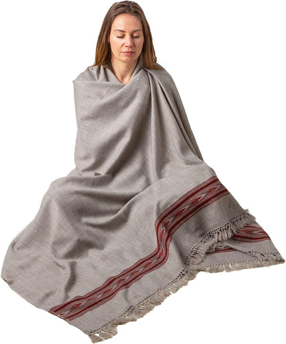 Exotic Meditation Shawl - Large Unisex Prayer Wrap, Oversize Scarf & Versatile Indian Stole Blanket