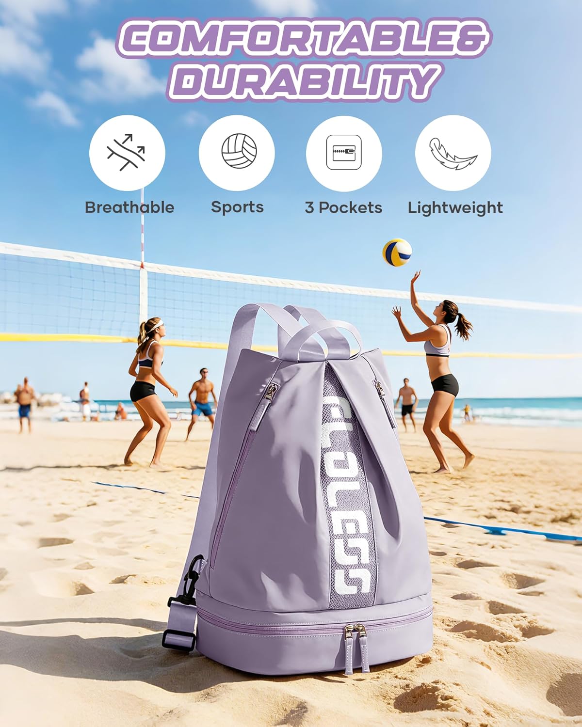 Gym Backpack for Women Men,Cheer bag,Lightweight Gym Bag with Shoe Compartment, Waterproof Sports Backpack with Wet Pocket, Black