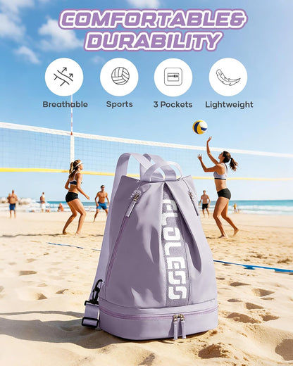 Gym Backpack for Women Men,Cheer bag,Lightweight Gym Bag with Shoe Compartment, Waterproof Sports Backpack with Wet Pocket, Black