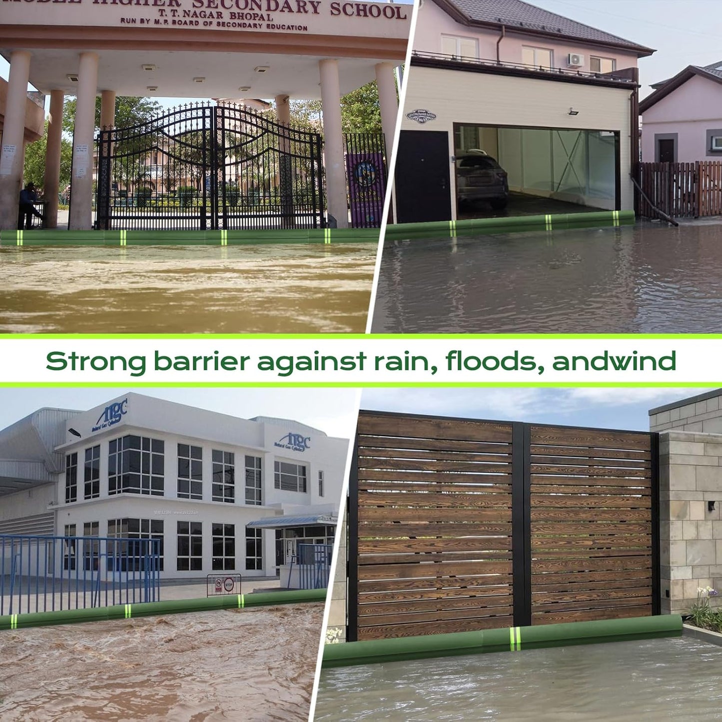 Sand Bags for Flooding, 4Pcs Flood Prevention Sandbags,Thickened Long Canvas with Elastic Band, Reusable Flood Barriers for Indoor and Outdoor Garage 5'X 7"