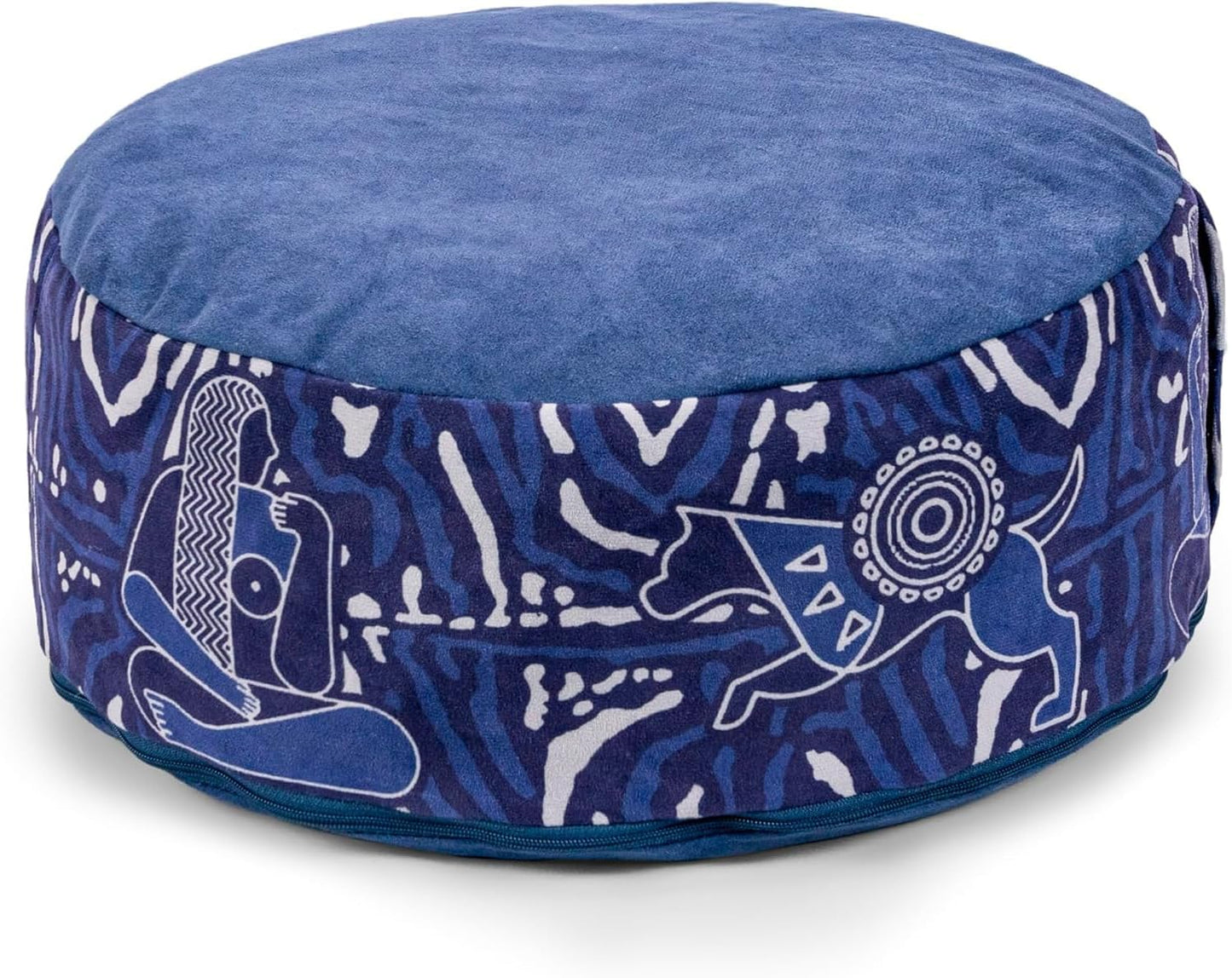 Zaveur Royal Court Zafu Meditation Cushion - 18" Round Yoga Bolster Pillow with 100% Cotton Filling and Canvas Cover - Premium Floor Pillow for Meditation - Yoga Cushion for Sitting on Floor - Gray
