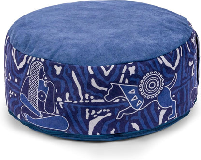 Zaveur Royal Court Zafu Meditation Cushion - 18" Round Yoga Bolster Pillow with 100% Cotton Filling and Canvas Cover - Premium Floor Pillow for Meditation - Yoga Cushion for Sitting on Floor - Gray