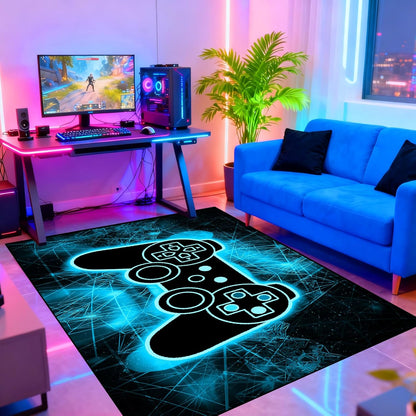Video Game Rug - Gaming Themed Rug Gamepad Controller Area Rugs for Bedroom Gaming Carpet for Boys Game Carpet for Playrooms Bedroom Doormat Yoga Mats