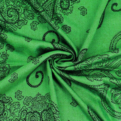 Ciormis Two Tone Silky Paisley Pashmina Shawl Scarf,Soft Women's Rave Jacquard Pashminas Wrap Scarves