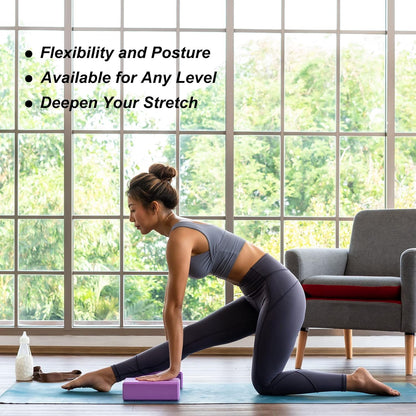 uxcell Yoga Block-Light Weight High-Density EVA Foam Brick for Beginners, Yogis, Pilates, Meditation