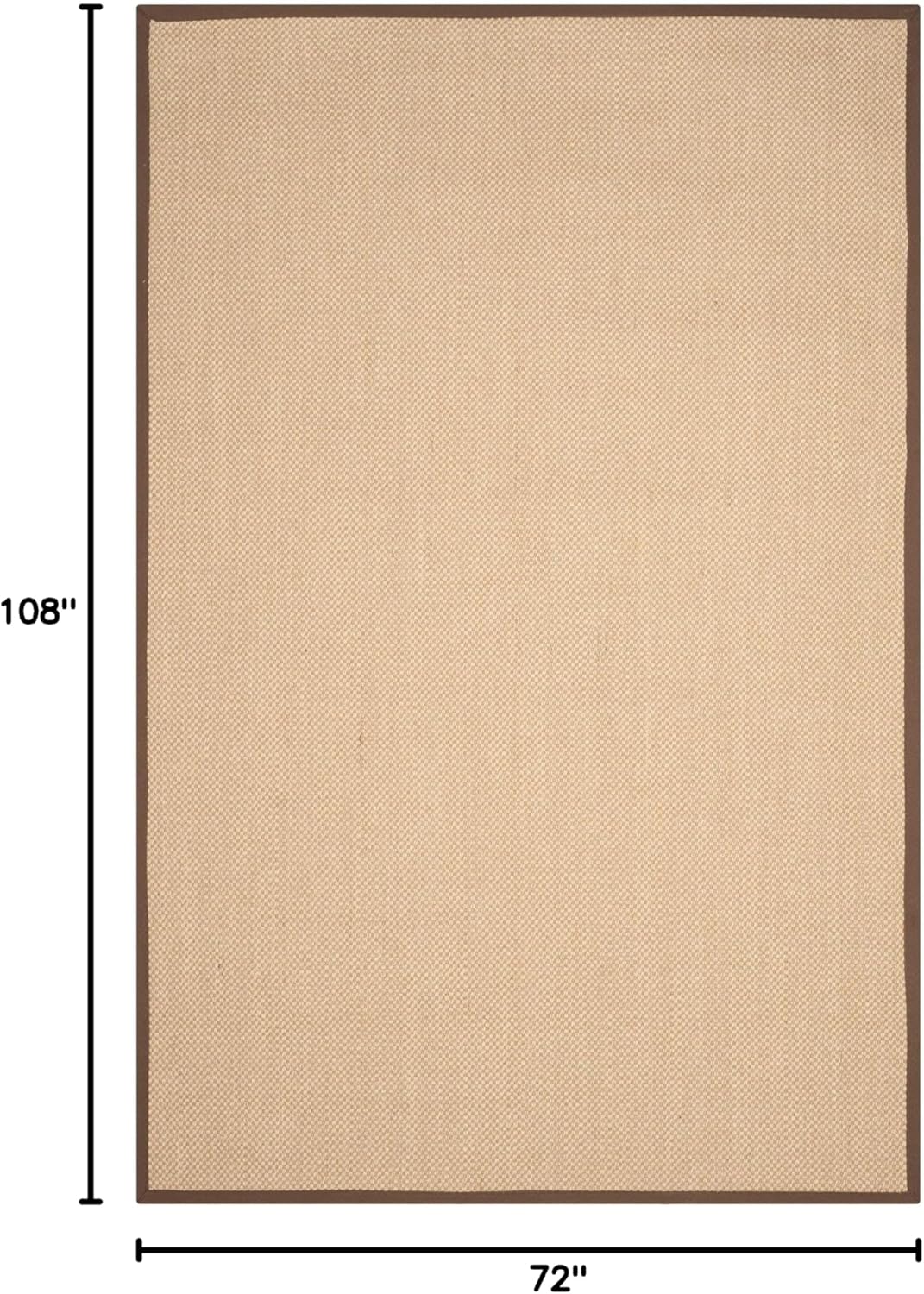 SAFAVIEH Area Rug 11x15 - Natural Fiber Collection - Large - Maize & Linen Color, Sisal, Woven Design with Border (NF141B) - Colors B