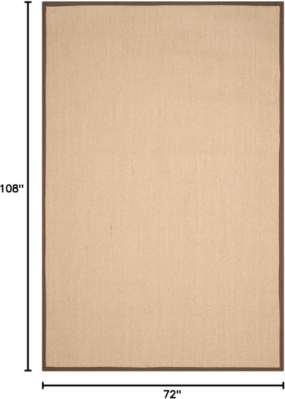 SAFAVIEH Area Rug 11x15 - Natural Fiber Collection - Large - Maize & Linen Color, Sisal, Woven Design with Border (NF141B) - Colors B