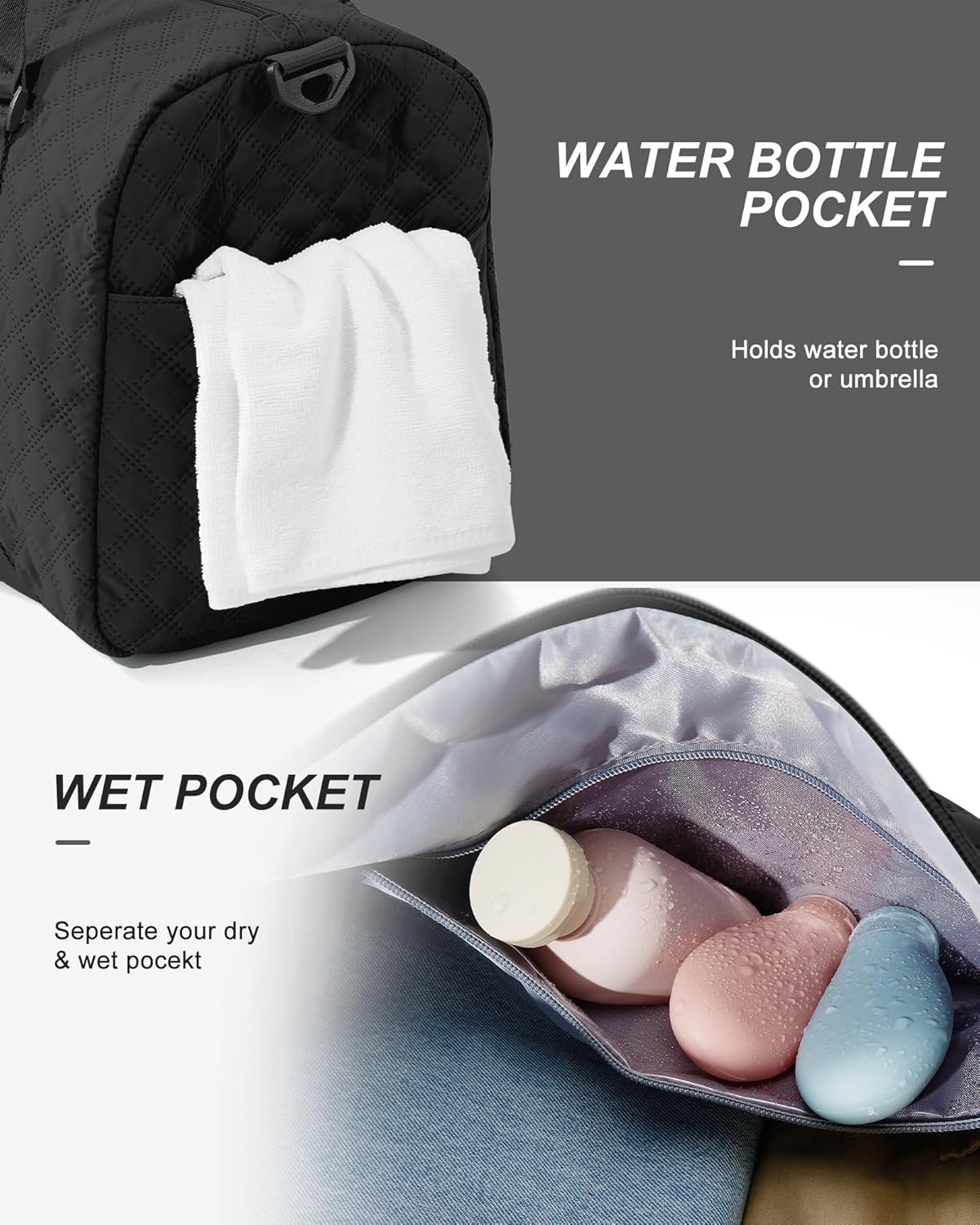 Gym Bag Womens Mens with Shoes Compartment and Wet Pocket Travel Duffel Bag for Women for Plane Sport Gym Tote Bags Swimming Yoga Waterproof Weekend Overnight Carry on Bag Hospital Holdalls - Colors B