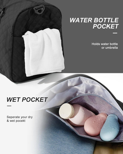 Gym Bag Womens Mens with Shoes Compartment and Wet Pocket Travel Duffel Bag for Women for Plane Sport Gym Tote Bags Swimming Yoga Waterproof Weekend Overnight Carry on Bag Hospital Holdalls - Colors B