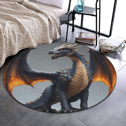 Large Home Decor Mat, Soft Round Yoga Carpet, Non Slip Machine Washable Home Office Circle Rug Gothic Witchy Sun Moon Mushroom Moth