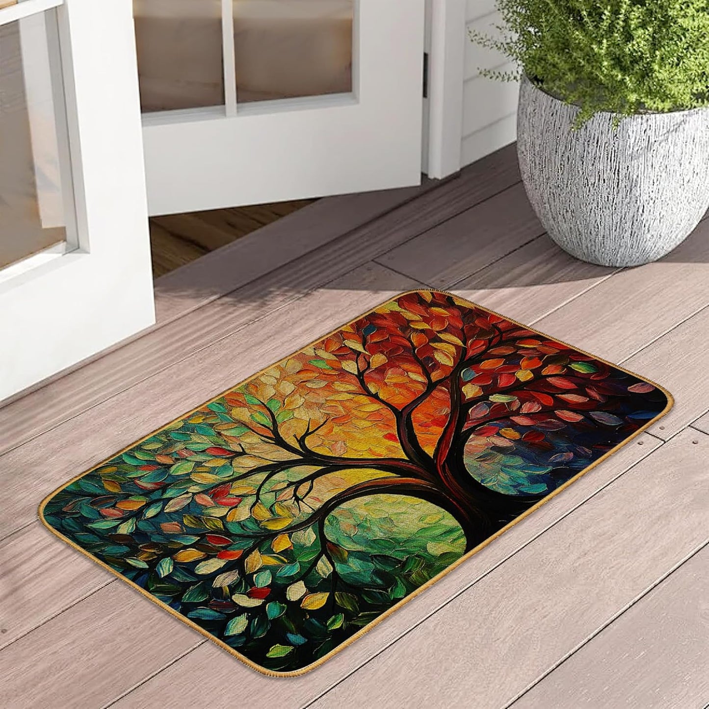 Doormat Yoga Frog Front Door Mat Indoor Outdoor Entrance,Pink Lotus Flower Door Mat Waterproof Low Profile All-Season,Easy Clean Patio Porch Entryway Floor Rug 17x29 Inch