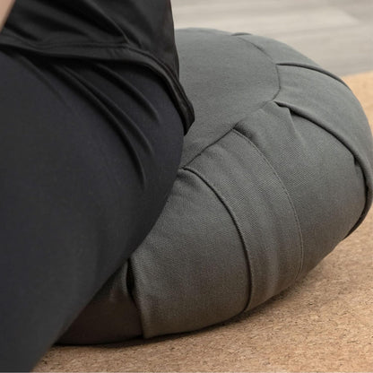 Myga Zafu Yoga Meditation Cushion with Washable Cover - Floor Cushion Pillow with Natural Buckwheat Filling - Soft Round Cotton Design for Meditating or Pranayama Exercises
