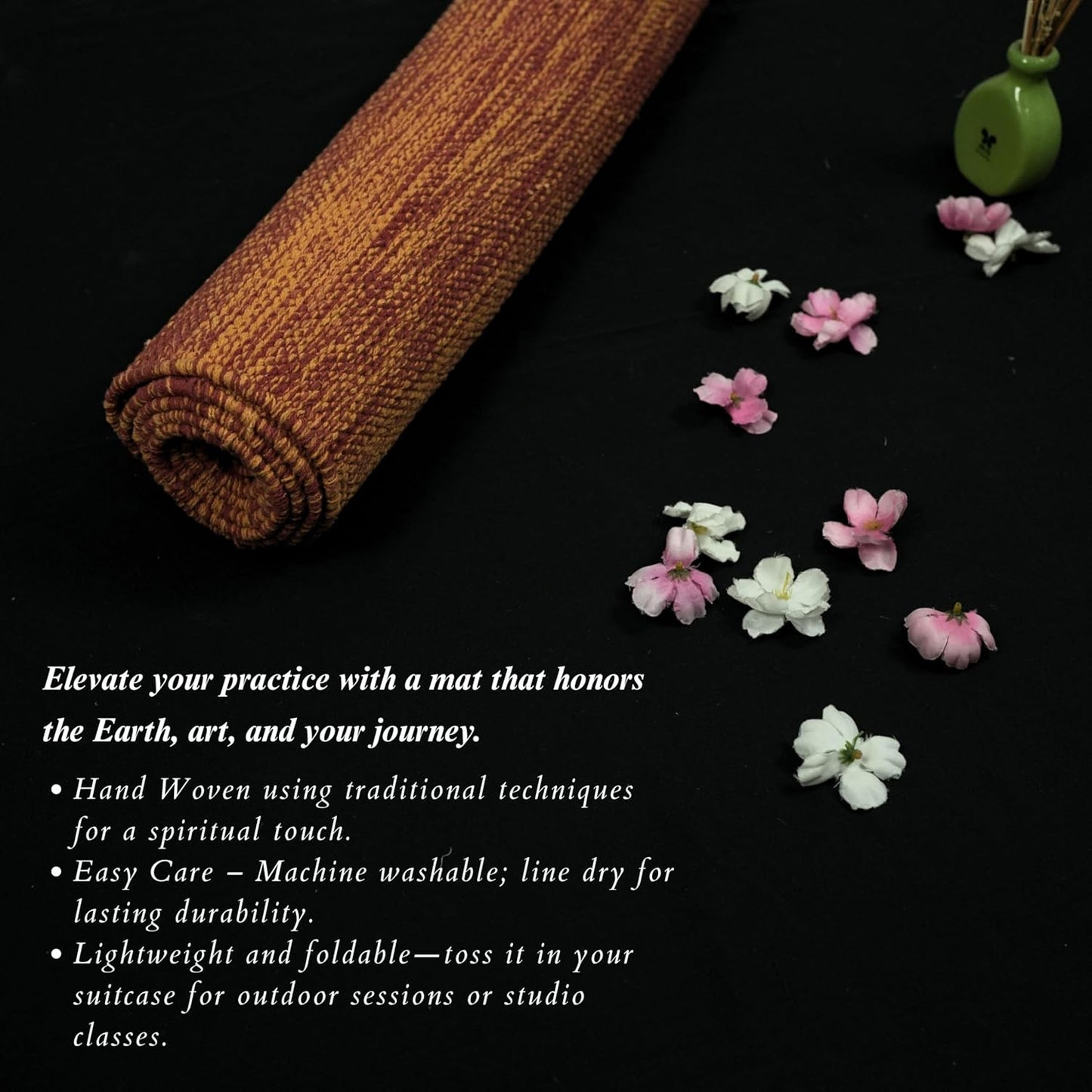 Trade Star Organic Cotton Yoga Mat Handloomed Meditation Rug Inches Perfect Size Mat Travel Mat for Indoor/Outdoor Use 72"L x 24"W Highly Absorbent Reversible Yoga Rug Tie Dye Yoga Mat for Exercise