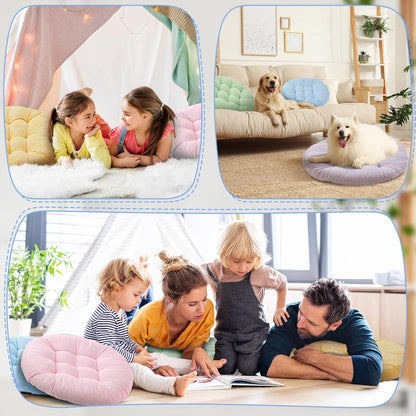 Jerify Floor Pillow Cushions Large Round Square Large Meditation Floor Pillow for Classroom Adult Meditation Picnic Party Seating Learning Daycare School(Square,Mixed Colors,4 Pcs)