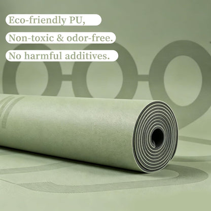 U&M Professional Non Slip PU Yoga Mat,Purple, Grey, Pink, Green 72x27 Inch 0.2" Thick Exercise Mat,| Sweatproof High Density | Anti-tear | Non-Slip Textured Surface | Natural Rubber Bottom Workout Mat for Women & Men Yoga Pilates Fitness