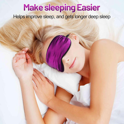 Sleep Mask, Silk Eye Mask for Sleeping with Adjustable Strap, Satin Blackout Sleeping Eye Mask for Men&Women, Comfortable Blindfold Eyeshade for Night Sleep(Black)