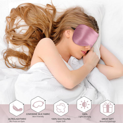 Sleep Mask, Silk Eye Mask for Sleeping with Adjustable Strap, Satin Blackout Sleeping Eye Mask for Men&Women, Comfortable Blindfold Eyeshade for Night Sleep(Black)