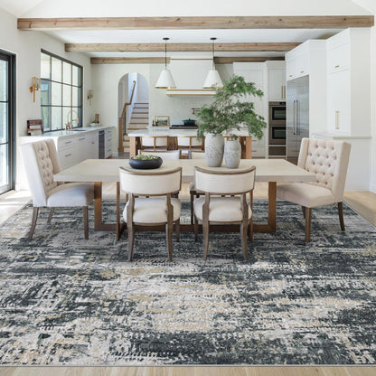 XLUEZ 8x10 Area Rugs for Living Room, Washable Modern Abstract Large Area Rug Neutral Soft Non Slip Kids Rug Stain Resistant Indoor Carpet for Bedroom Nursery Dining Children's Room(Blue, 8'x10')