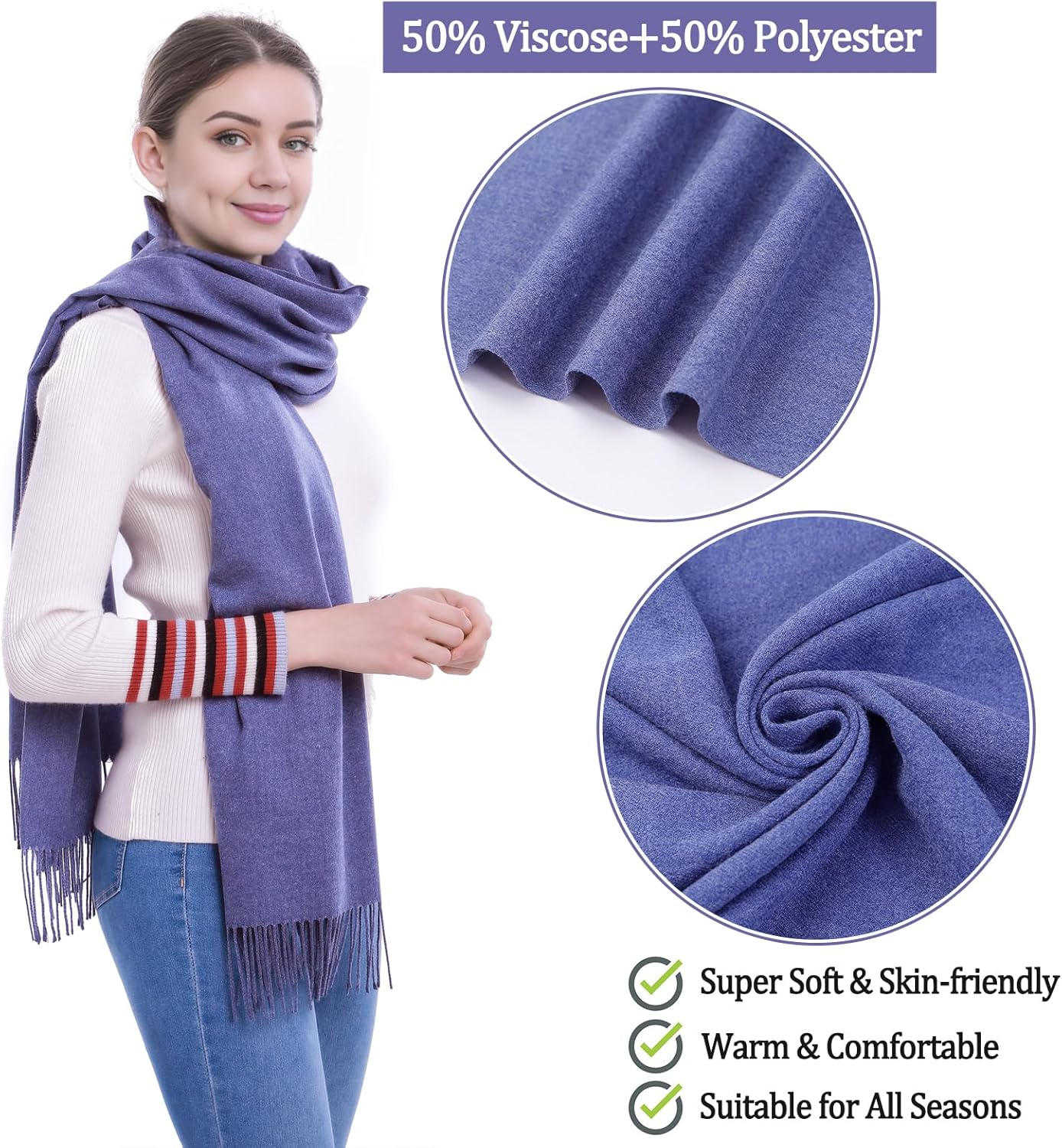 Pashmina Scarf and Shawl - Soft Women Pashminas Wrap for Wedding Evening Party dresses
