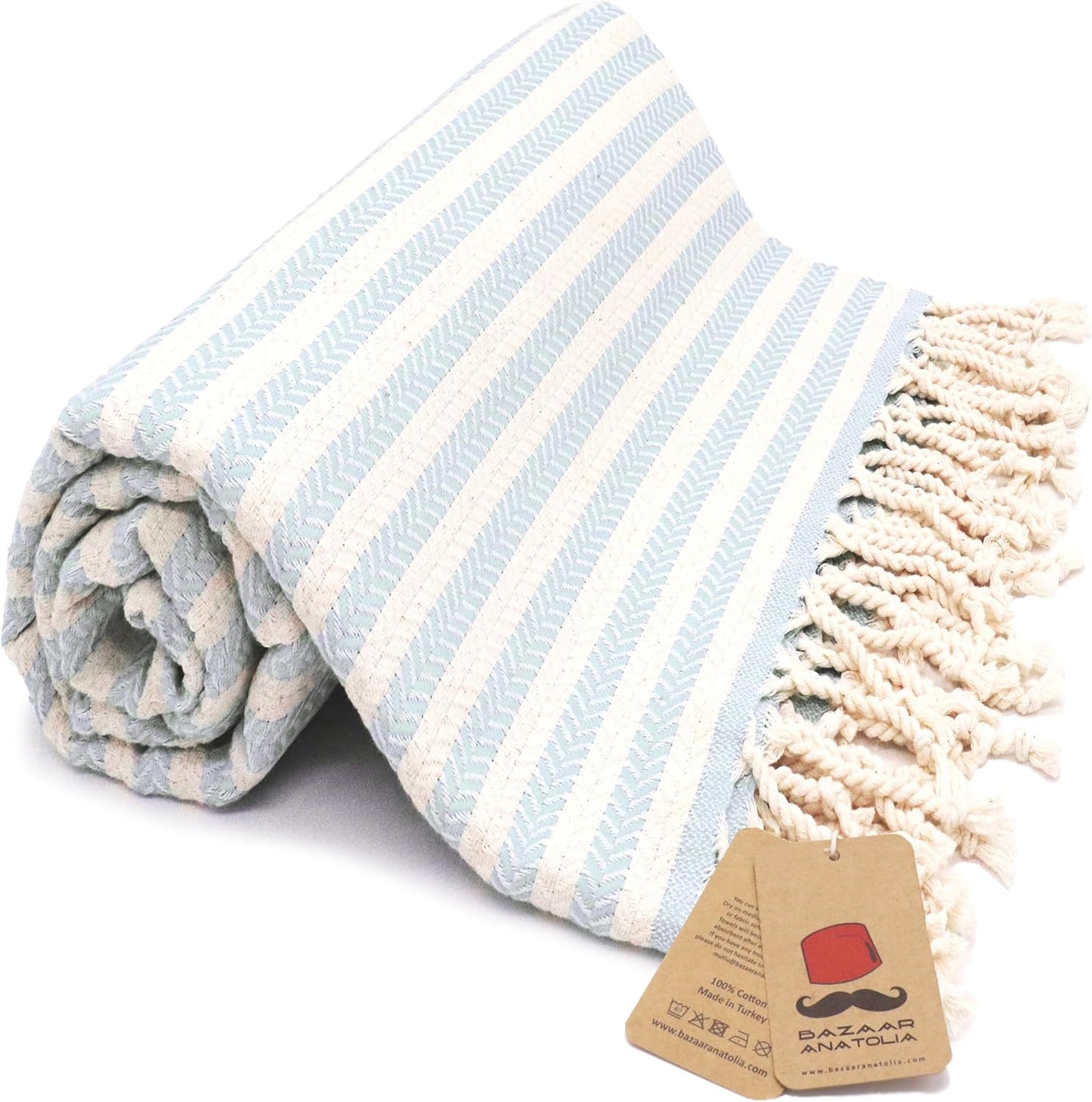 Bazaar Anatolia Turkish Beach Towel – 100% Cotton, Quick Dry, Lightweight and Sand Free – Perfect for Bathroom, Travel, Yoga, Camping, Oversized 71x39 inches - Diamond Black - Colors B