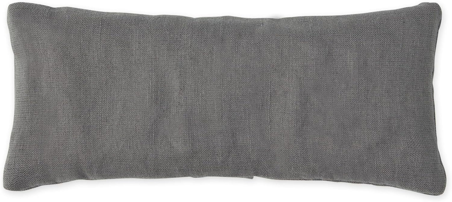 Bucky Linen Hot & Cold Eye Pillow, Natural Buckwheat Filling, Gray, 8x3.5-inch