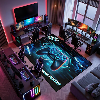 Game Controller Rugs for Bedroom Boys Living Room Gamer Gamepad Red Carpets Floor Mat Player Indoor Mats Gaming Art Design Home Decor Crystal Doormat Yoga Mats 3'x5'
