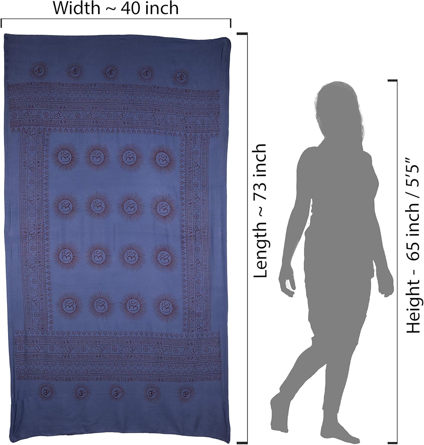 Yoga Scarf Meditation Shawl Large Wrap Hindu Prayer Stole OM print