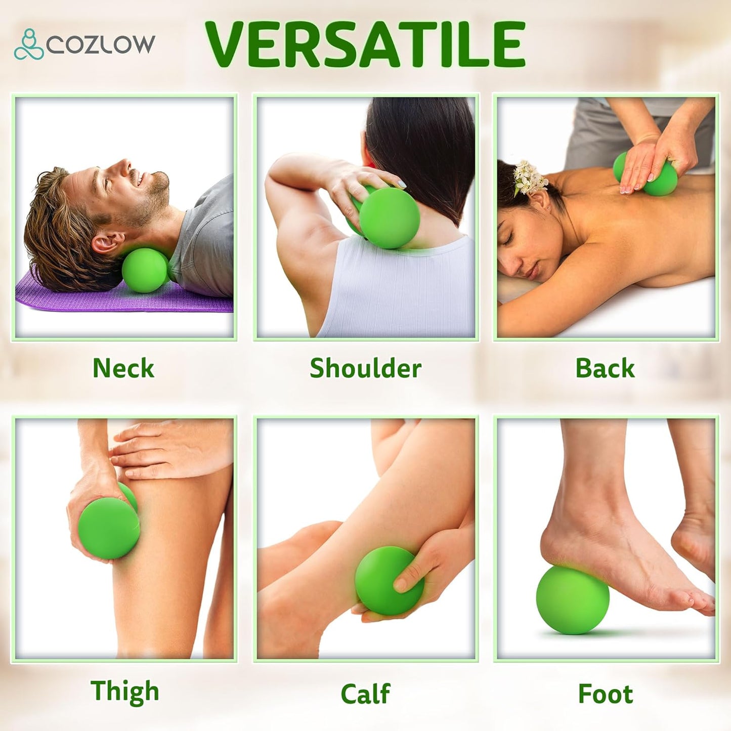 COZLOW Double Lacrosse Silicone Massage Ball - Cobalt Blue - Peanut Trigger Point Roller for Mobility, Deep Tissue Therapy, Myofascial Release - Acupressure Tool for Muscle Pain Relief