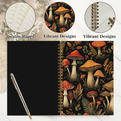 Journaling Notebooks for Women, Lotus Notebook -Meditation Yoga Spiritual Inspirational Planner Notebook Journal Gifts, A5 Spiral Journal Notebook Office Supplies Gifts for Women Birthday Christmas (Golden)