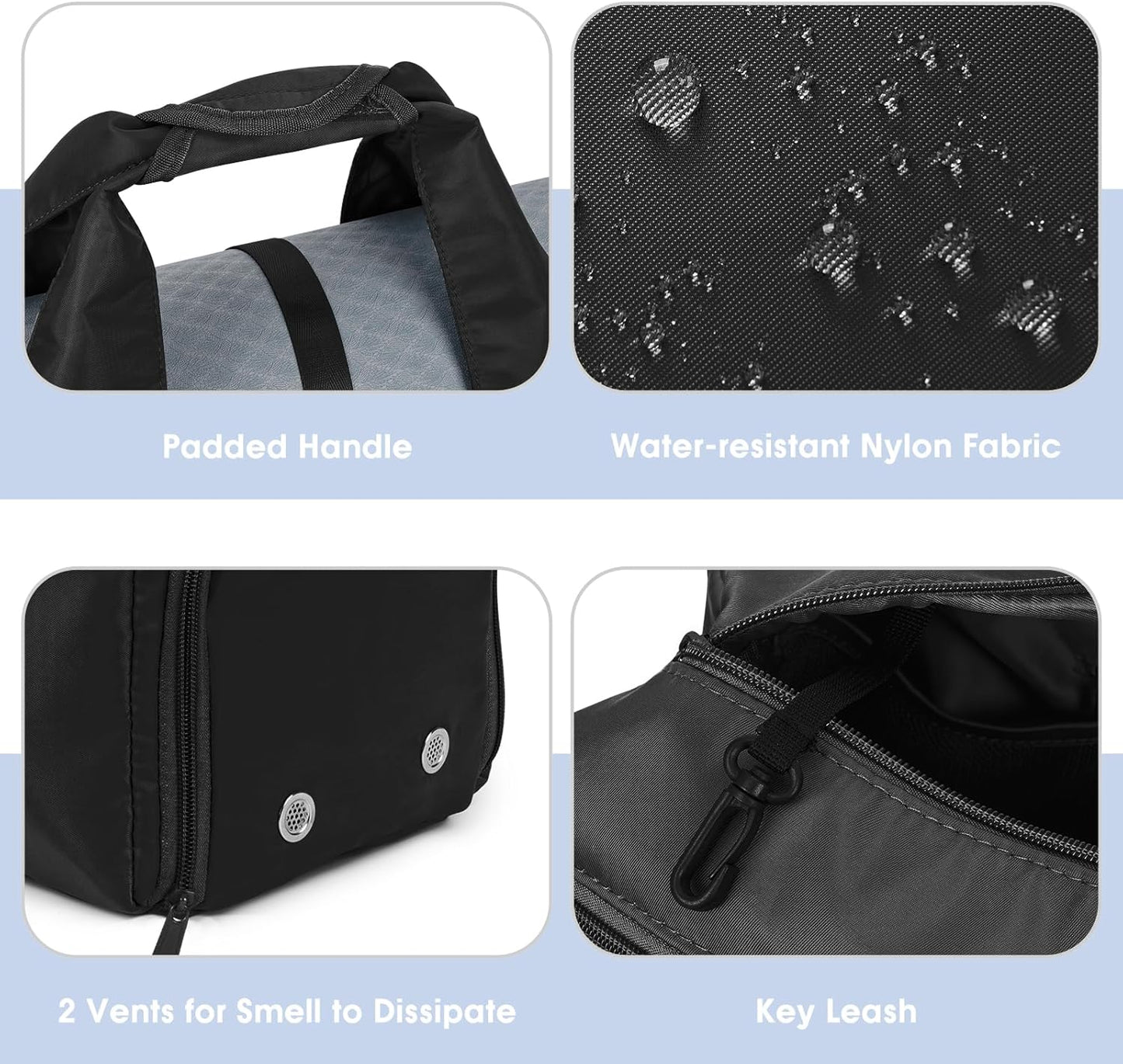 sportsnew Yoga Gym Bags for Women with Shoes Compartment & Wet Dry Storage Pockets & Adjustable Yoga Mat Holder, Patent Pending