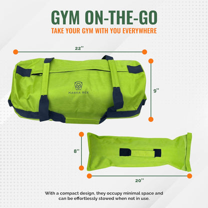Sandbags for Working Out - 50 to 90 lbs - Adjustable Heavy Duty Equipment for Weight Training - 1 Outer, 3 Inner Sandbags - Portable Tough Workout - Non Slam