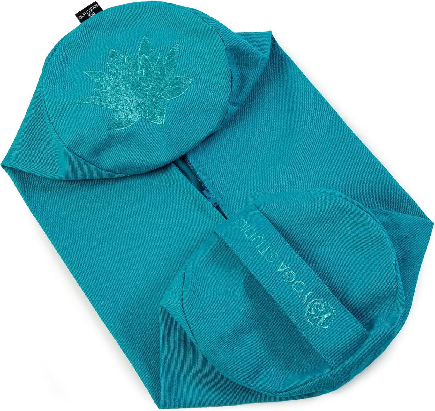 Yoga Studio Spare Organic Cotton Bolster Covers With Handle And Zipper (Aqua)