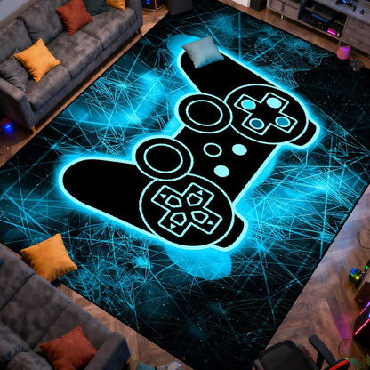 Video Game Rug - Gaming Themed Rug Gamepad Controller Area Rugs for Bedroom Gaming Carpet for Boys Game Carpet for Playrooms Bedroom Doormat Yoga Mats