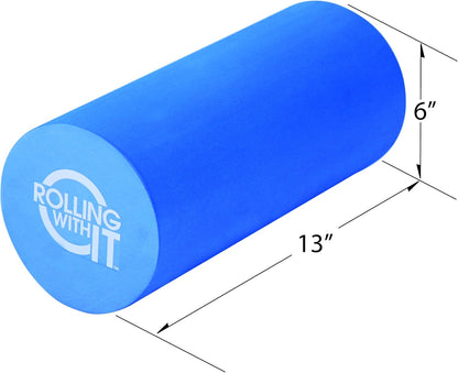 Rolling With It Foam Roller with High Density for Physical Therapy, Muscle Roller for Exercise and Muscle Recovery, Eco-Friendly Back Roller, Firm and Smooth Surface Massage Roller, Select Your Size