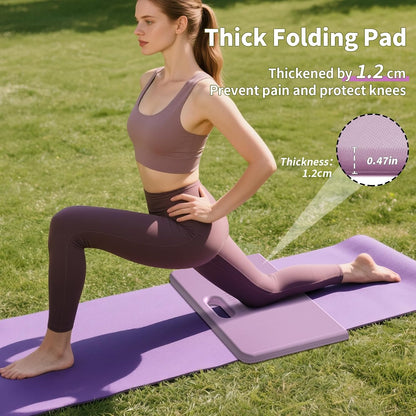 PAIDU Yoga Knee Pad - 1 Inch Thick with Extra Cushioning, Pain-Free for Knees, Elbows, Wrists and Back | Foldable and Multi-Functional, Suitable for Home Gym, Pilates, Plank, Abdominal Training Fitness Mat
