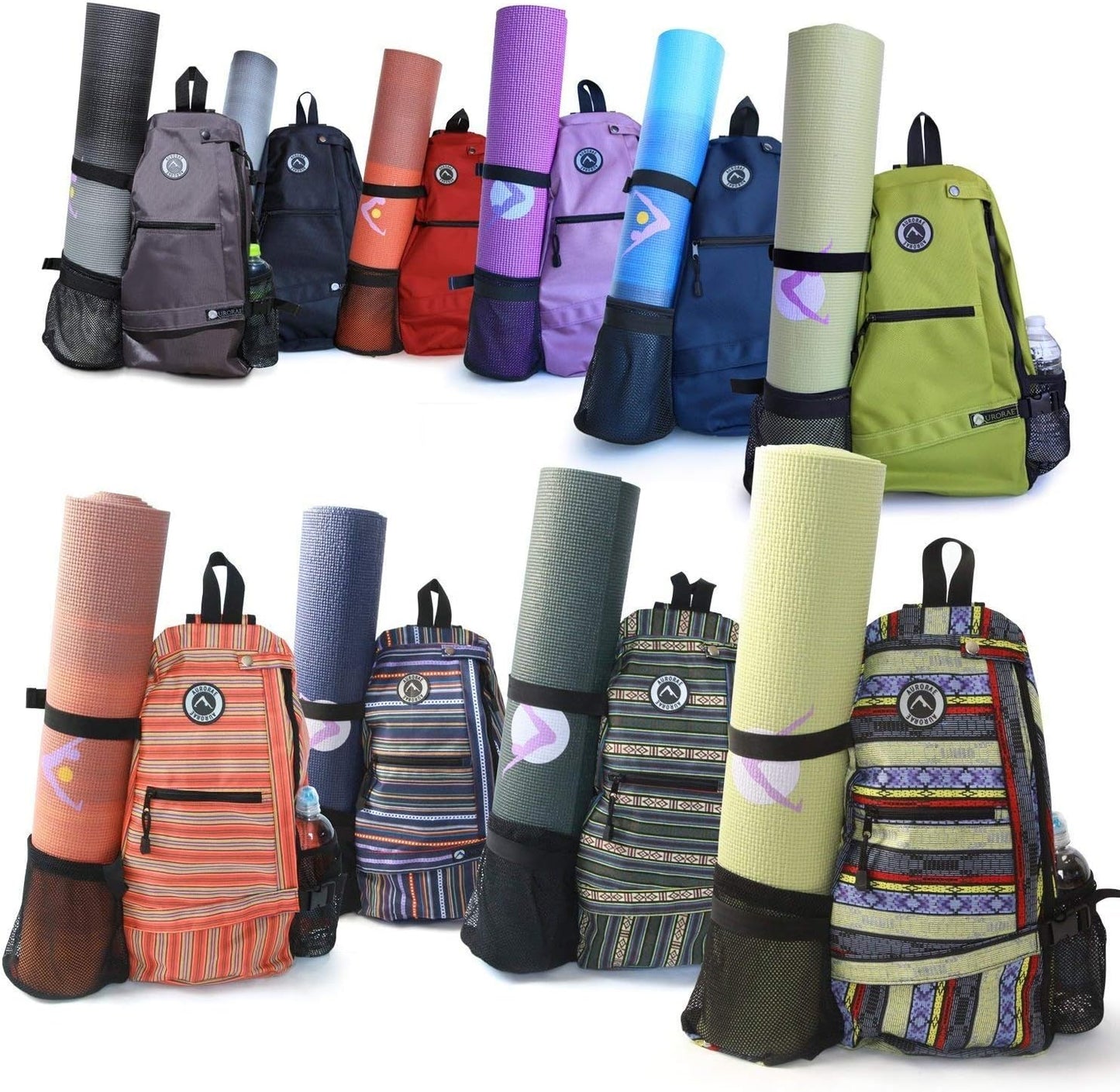 AURORAE Yoga Mat/Gym/Picklleball Cross-body Travel Sling Back Pack. Mat sold separately.