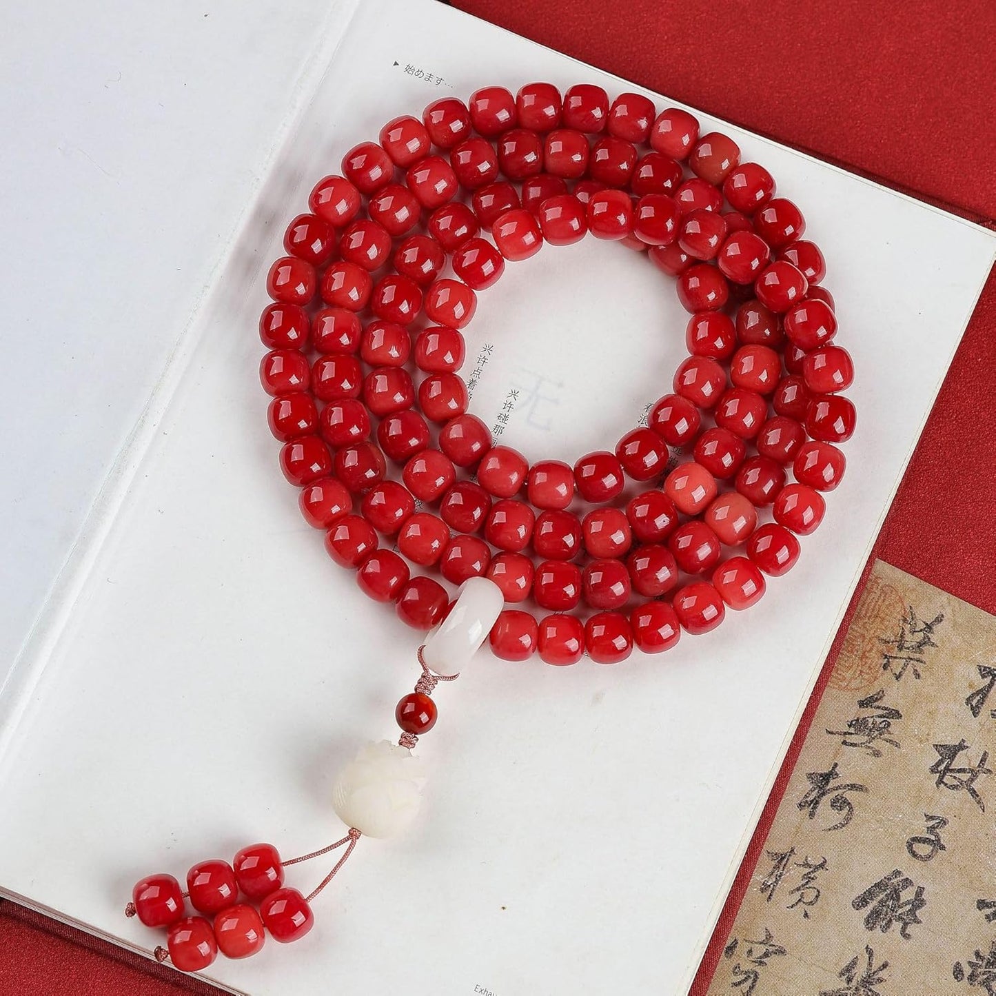 Mala Bead Strand Bracelet, 108 Buddhist Prayer Beads Yoga Meditation Green Malachite Beads Necklace Women man