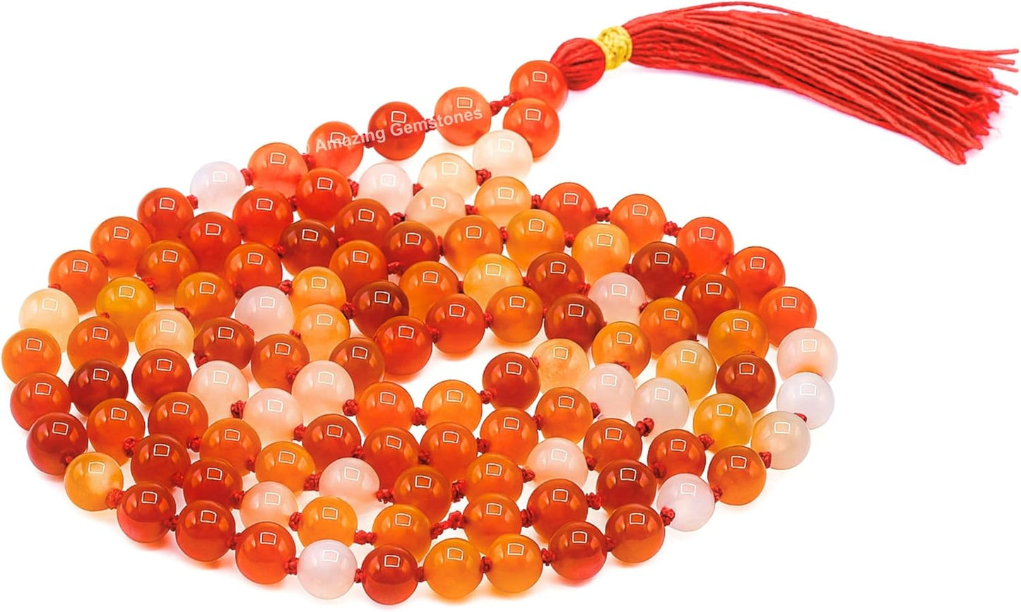 Amazing Gemstone 108 Beads Handmade Mala (Knotted, Rudraksha) - Colors A