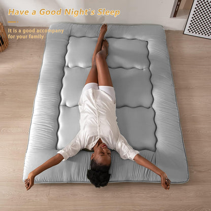 MAXYOYO Bohemian Retro Mattress Boho Floral Japanese Futon Mattress Tatami Floor Mat Foldable Portable Camping, Sleeping Pad, Lounger Couch Bed Full Size