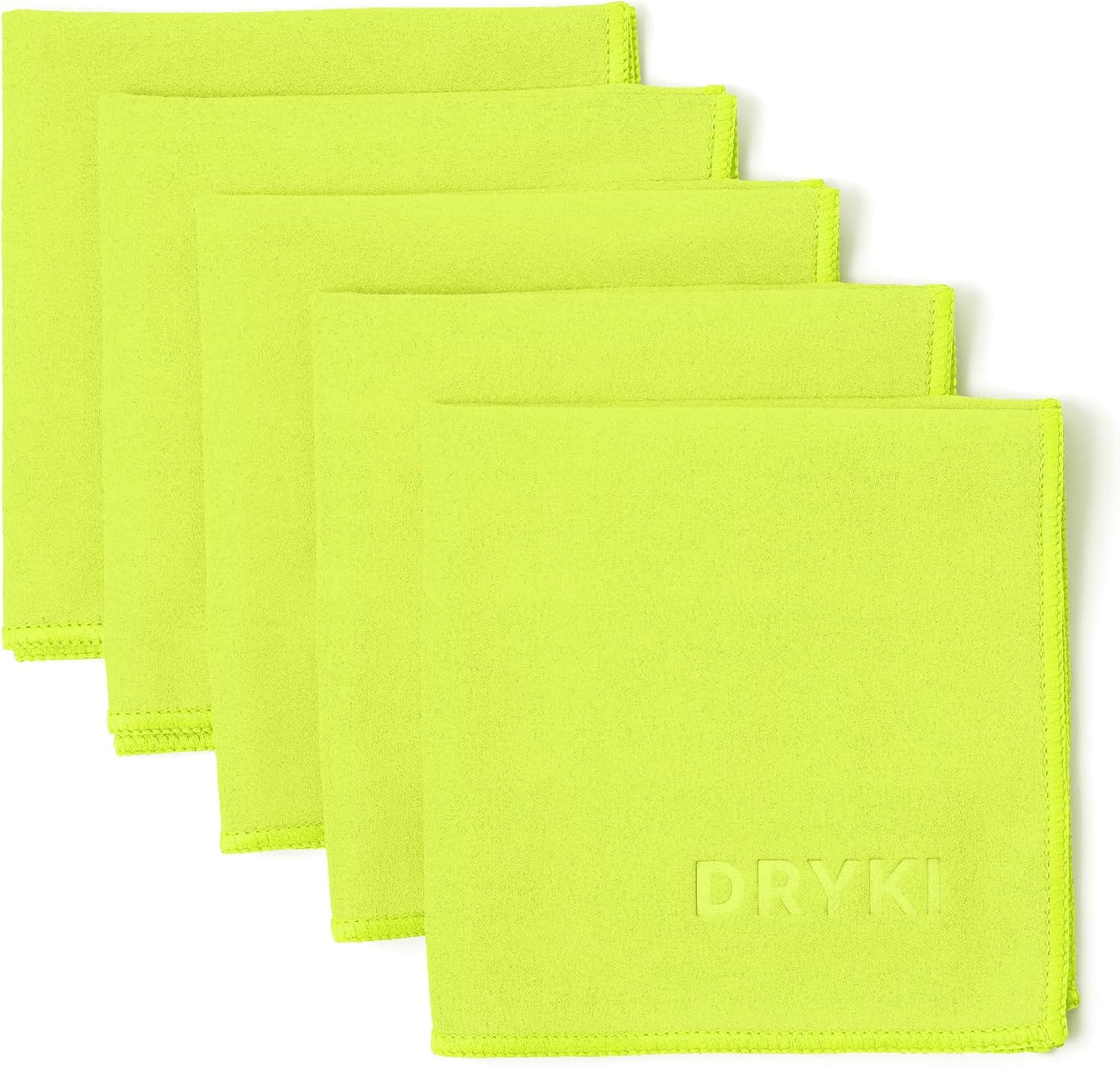 DRYKI Pocket-Sized Sweat Towels - The Original Sweat Absorbing Handkerchiefs - Quick-Dry Microfiber Sweat Rags for Face, Hands, & Body - Men & Women - Gym, Sports, and Work (Blue: 5 Pack)