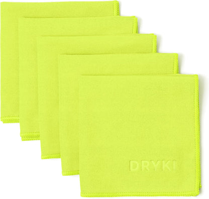 DRYKI Pocket-Sized Sweat Towels - The Original Sweat Absorbing Handkerchiefs - Quick-Dry Microfiber Sweat Rags for Face, Hands, & Body - Men & Women - Gym, Sports, and Work (Blue: 5 Pack)