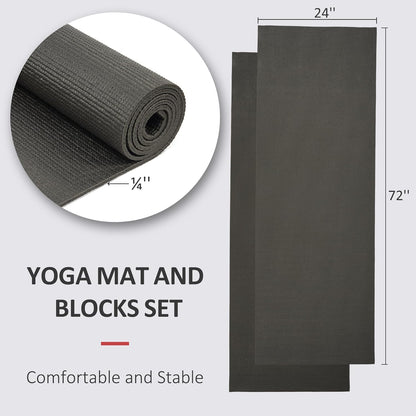 Signature Fitness All Purpose 0.25 Inch Thick High Density No Tear Exercise Yoga Mat with Strap & Lightweight Features for Indoor & Outdoor Use, Black