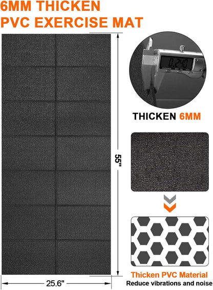 Treadmill Mat,70"x32",6mm Thickness Foldable Exercise Equipment Mat for Carpet Hardwood Floors, Compatible with Walking Pad,Spin Bike,Elliptical Trainer,Rowing Machine