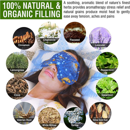 Nature's Approach Lavender Eye Pillow Mask with Herbal Aromatherapy Fill Freezer Safe and Microwavable for Hot and Cold Therapy
