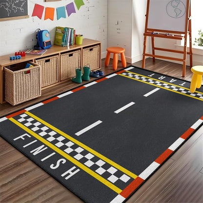Sports Field Area Rug,5x7ft, Soccer Field Chalked Blackboard Football Stadium Board Painted Non-Slip Soft Carpet Floor Mat Indoor Living Room Bedroom Rugs Yoga Mat Home Decor