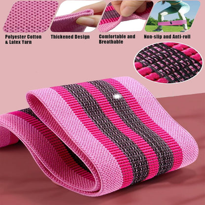 Resistance Bands for Working Out, 3 Levels Fabric Exercise Bands for Legs and Butt, Workout Bands for Women & Men, Booty Band for Yoga Starter Set, Pilates, Rehab, Fitness and Home Workout